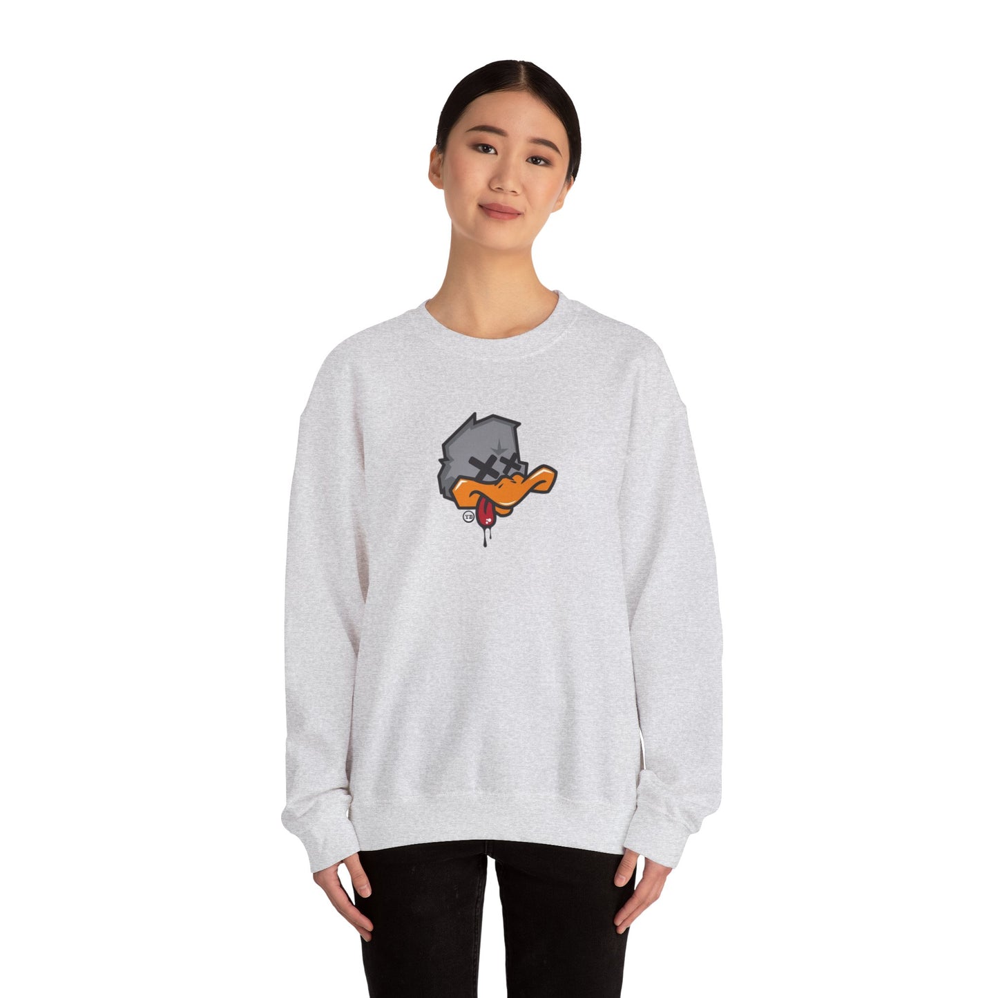 Edgy Cartoon Sweatshirt, Unisex Crewneck Pullovers, Graphic Sweater for Casual Wear, Hip-Hop Style Gift, Cozy Loungewear