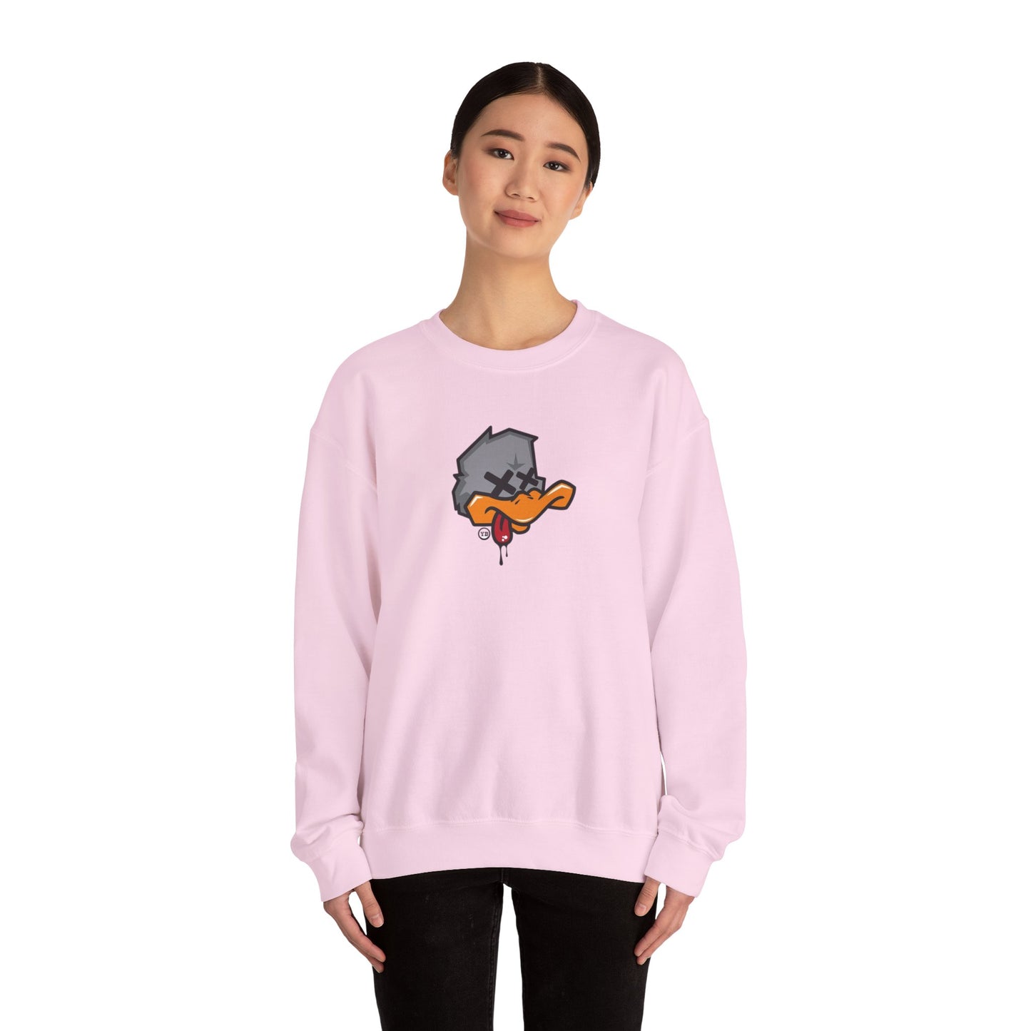 Edgy Cartoon Sweatshirt, Unisex Crewneck Pullovers, Graphic Sweater for Casual Wear, Hip-Hop Style Gift, Cozy Loungewear