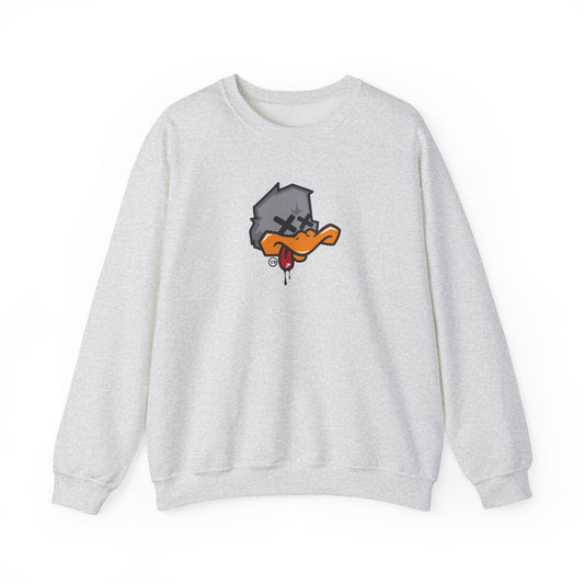 Edgy Cartoon Sweatshirt, Unisex Crewneck Pullovers, Graphic Sweater for Casual Wear, Hip-Hop Style Gift, Cozy Loungewear