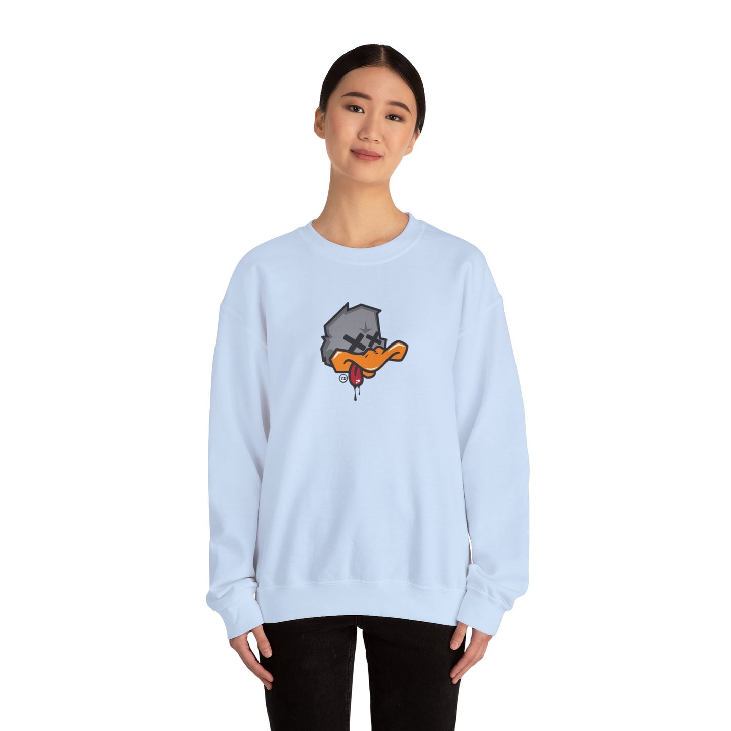 Edgy Cartoon Sweatshirt, Unisex Crewneck Pullovers, Graphic Sweater for Casual Wear, Hip-Hop Style Gift, Cozy Loungewear
