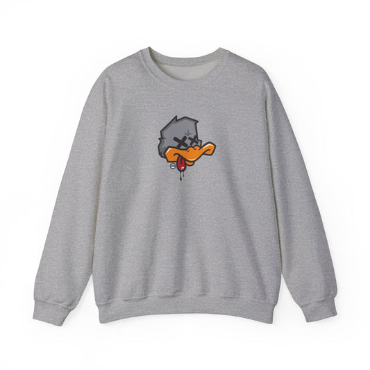 Edgy Cartoon Sweatshirt, Unisex Crewneck Pullovers, Graphic Sweater for Casual Wear, Hip-Hop Style Gift, Cozy Loungewear